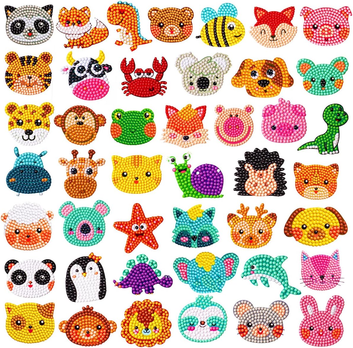 EAPHANT Diamond Painting Kits for Kids 44Pcs Diamond Painting Stickers Diamond Art for Kids Art and Crafts for Kids Ages 4-8 8-12 5D DIY Diamond Mosaic
