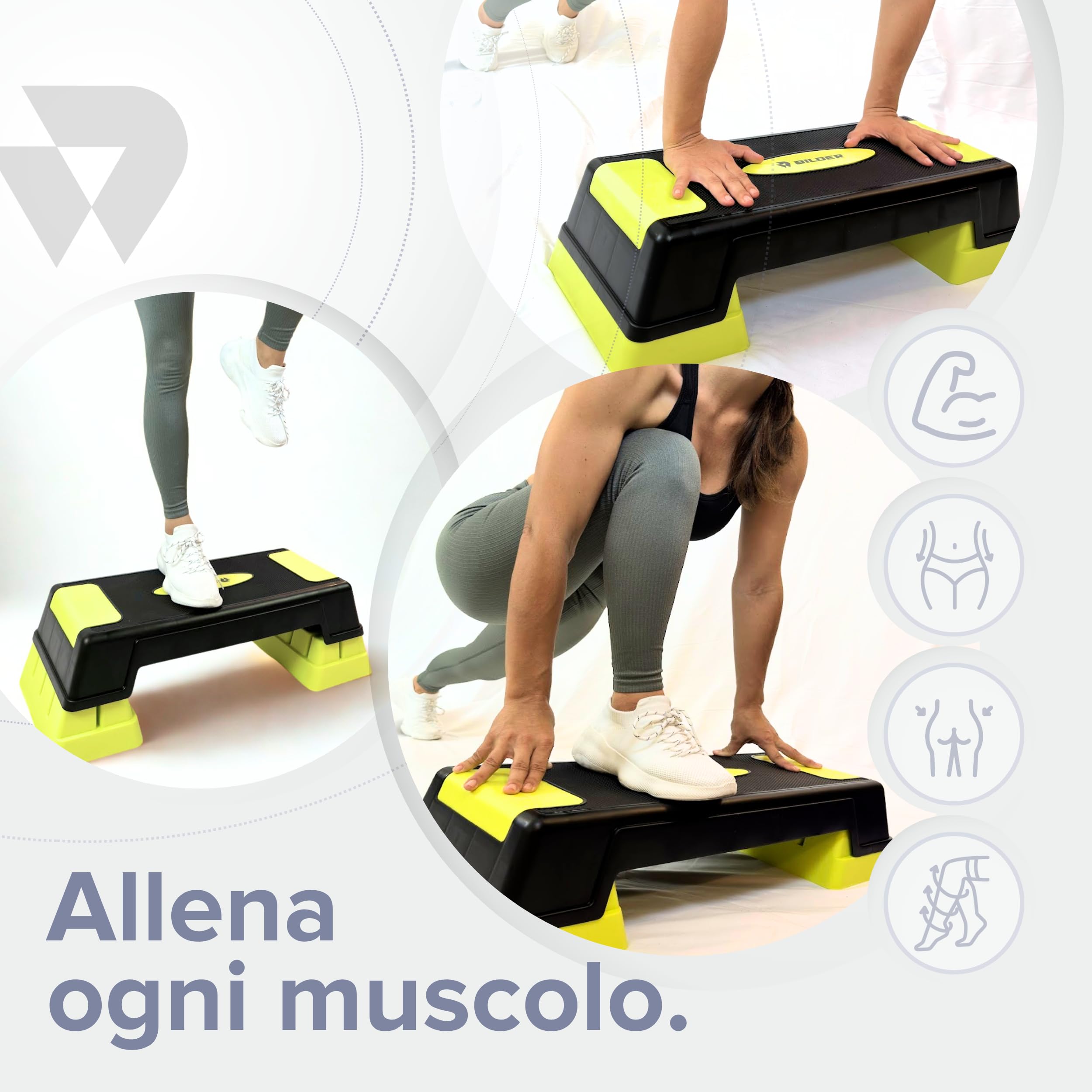 Stepper per Allenamento Aerobico e di Equilibrio, Fitness Casa Palestra Antiscivolo, Altezza Regolabile