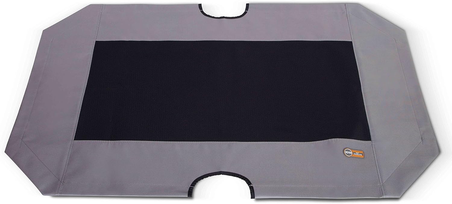 K&H Pet Products Dog Cot Replacement Cover, Designed to fit K&H XL Pet Cots (Sold Separately), Indoor Outdoor, Breathable Cooling Mesh Center, Machine Washable – Extra-Large 50 X 32in Gray K&H Pet Products Dog Cot Replacement Cover, Designed to fit K&H XL Pet Cots (Sold Separately), Indoor Outdoor, Breathable Cooling Mesh Center, Machine Washable – Extra-Large 50 X 32in Gray