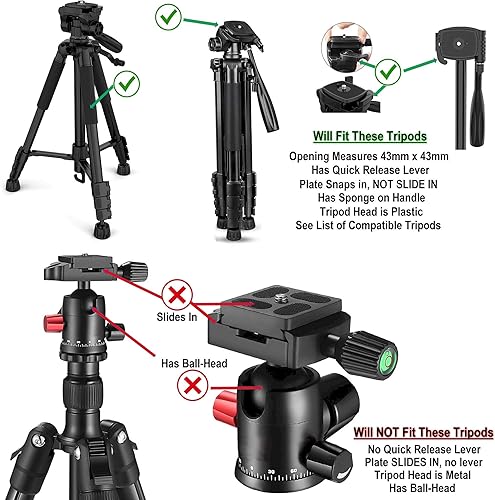 Miniatura 4 de Adaptador de montaje de cámara de 1.693 in para trípode de liberación rápida para Torjim AX60 de 60 pulgadas, Endurax 66 pulgadas ETR66, UBeesize 60