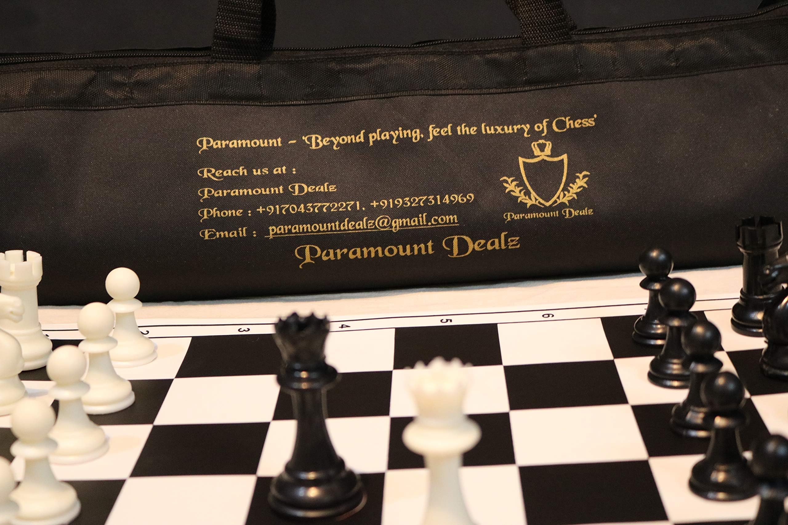 Professional Vinyl Chess Set (Fide Standards)- with 2 Extra Queens/Chess Bag, Black, 20 x 20 Inch,for ‎6 months and up