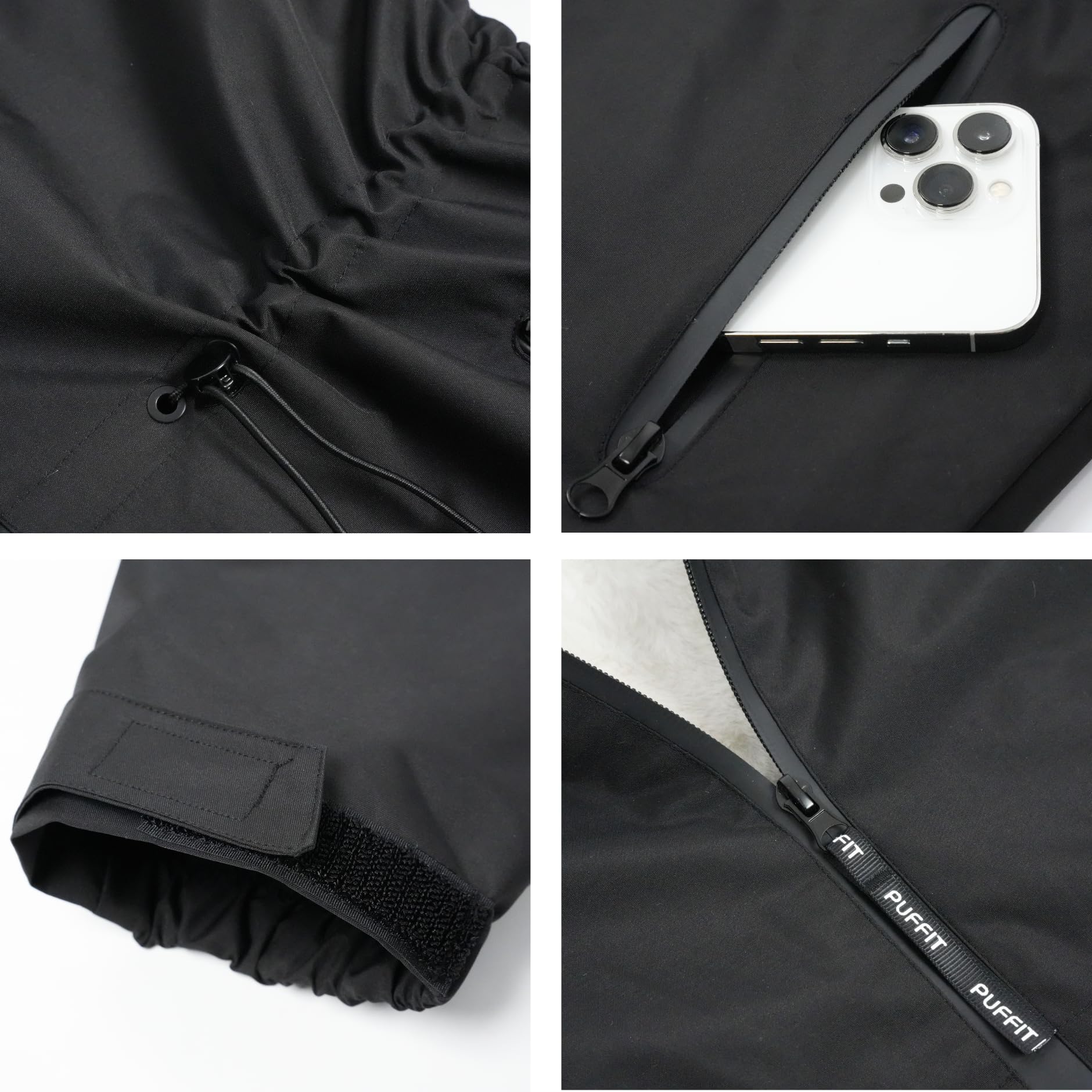 PUFFIT Damen Wasserdichte Regenjacke mit Kapuze, Leicht Atmungsaktive Windbreaker Jacke, Fahrradjacke für Frauen Fahrrad Sport Outdoorjacke