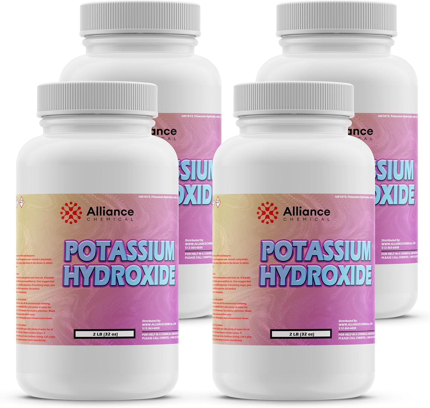 Potassium Hydroxide Flakes - KOH - 90% Purity - 2 lb. Canister - Caustic Potash - Caustic Soda Alternative