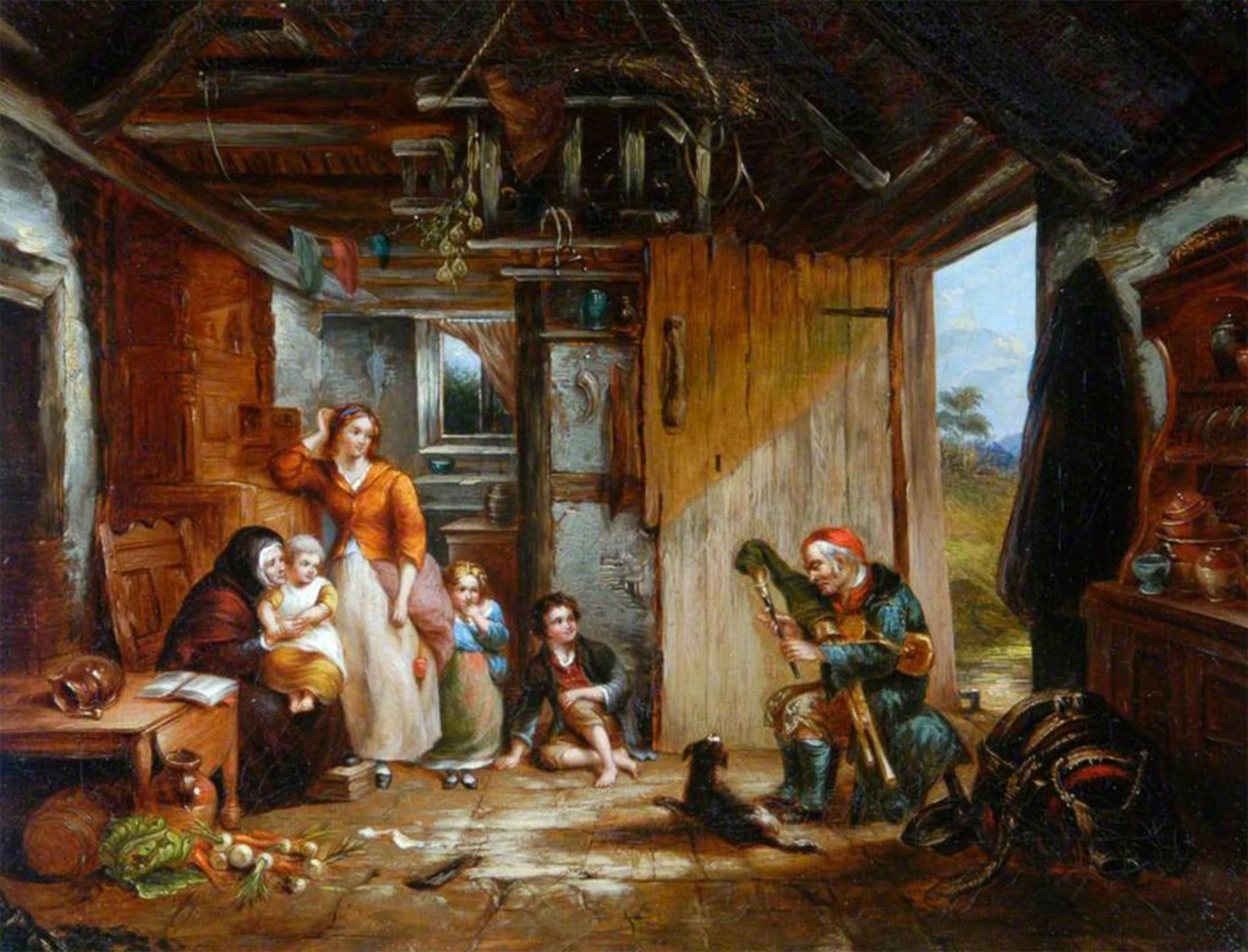 ARTXLXXBN Famous Art Print Poster Vintage Wall Art the Irish Piper by Frederick Goodall Canvas Art Poster for Home Decor 60x90cm