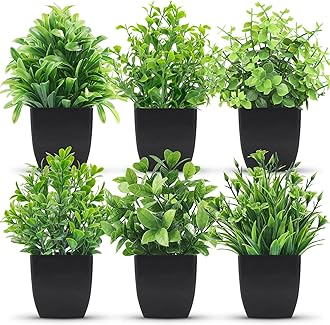 6 Pack Fake Plants Mini Artificial Plants for Home Office Farmhouse Bathroom Shelf Decor Indoor