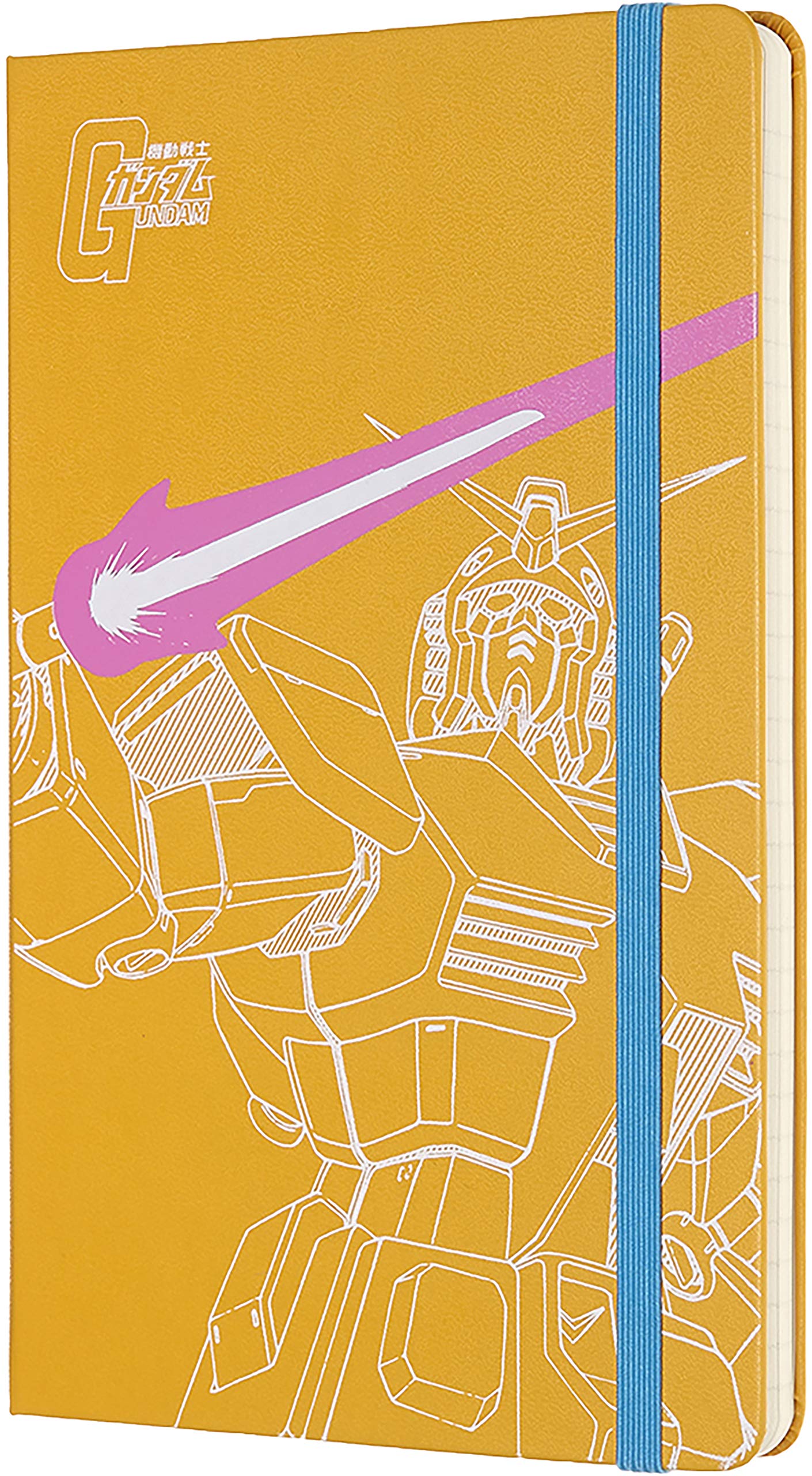Moleskine - Carnet Gundam Edition Limitée - Carnet Couverture Rigide, Fermeture Elastique et Pages à Rayures - Couleur Orange - Grand Format 13 x 21 cm - 240 Pages