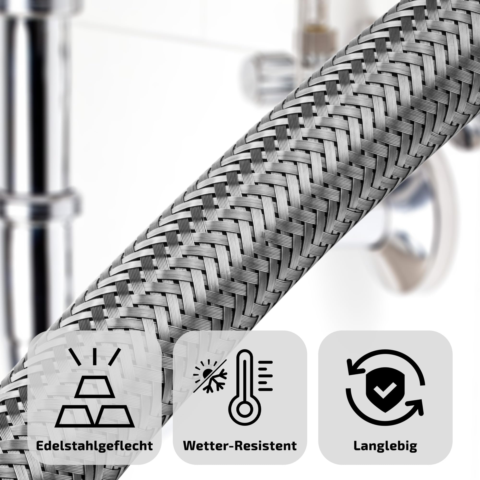 AWM Acero Inoxidable Flex Manguera 1/2, 3/4, 1 pulgadas Sani-Flex – Tubo de conexión, sanitaria Casa de agua