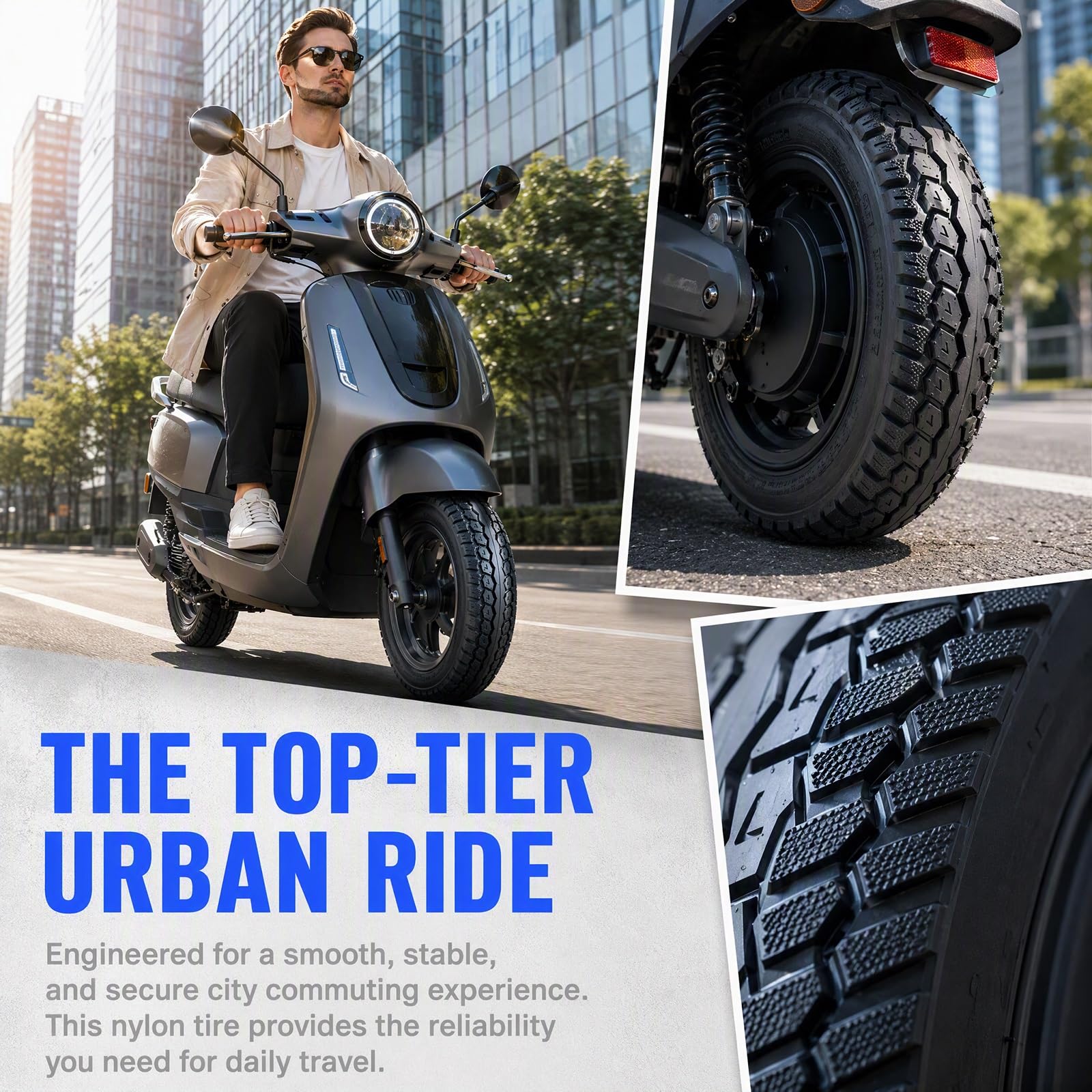 2PC 2.50-10 Pneumatici Tubeless, 2.50 10 4PR 33J per Scooter, Moto