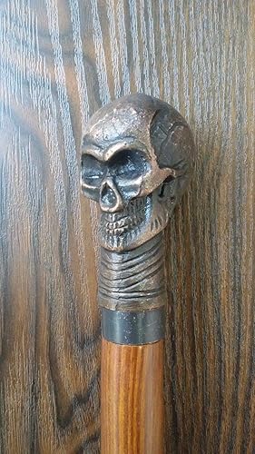 Metal Pole for Hiking Skull Handle Walking Stick Travel Retractable Folding Cane