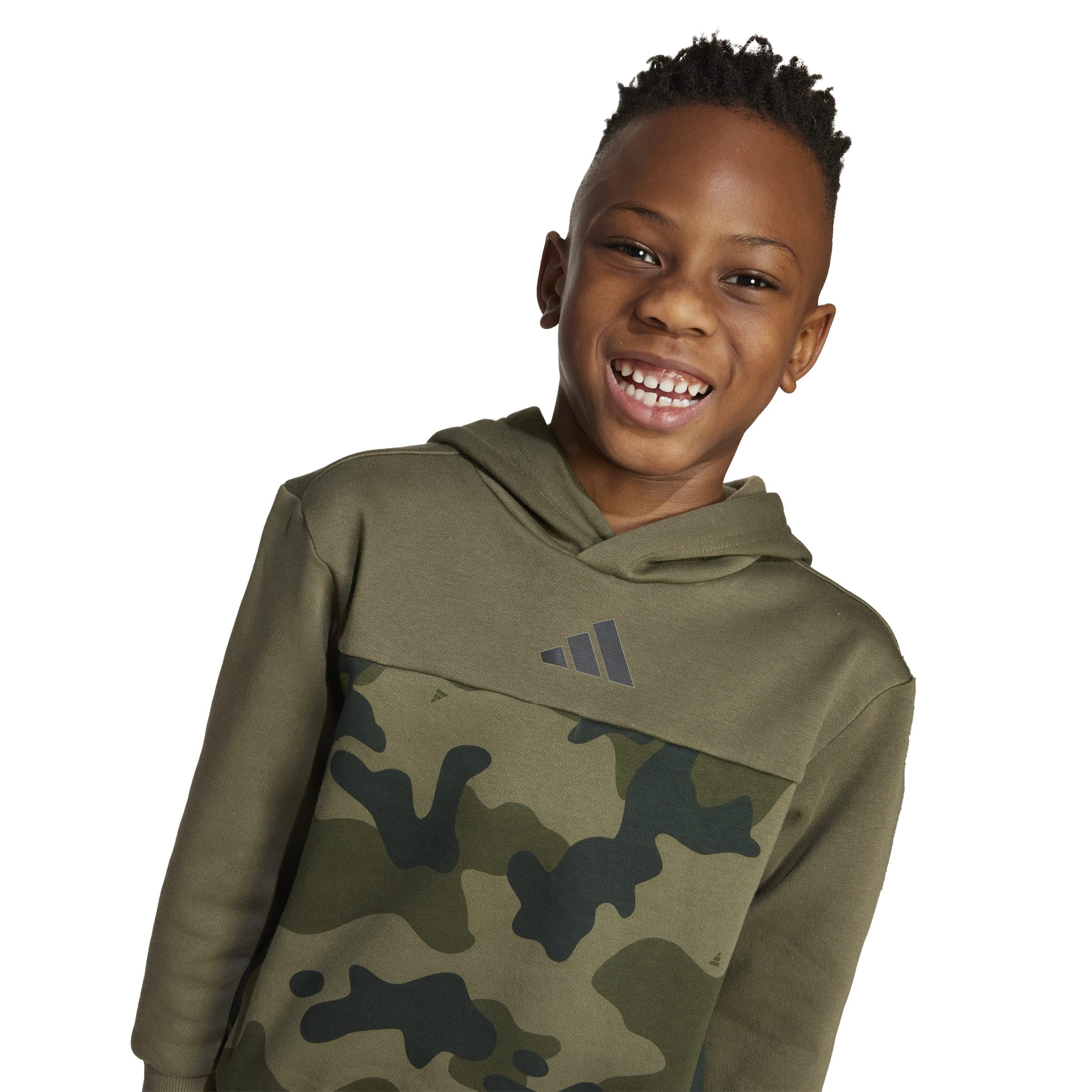 adidas Unisex Kids' Conjunto de chándal de felpa con estampado de camuflaje Seasonal Essentials