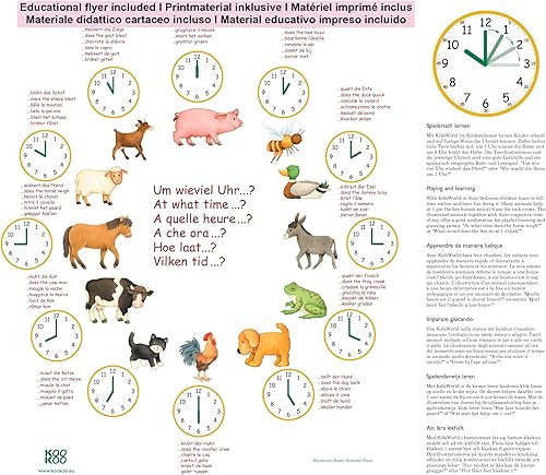 Miniatura 2 de KOOKOO KidsWorld - Reloj de pared para niños con sonidos naturales, 12 animales de granja