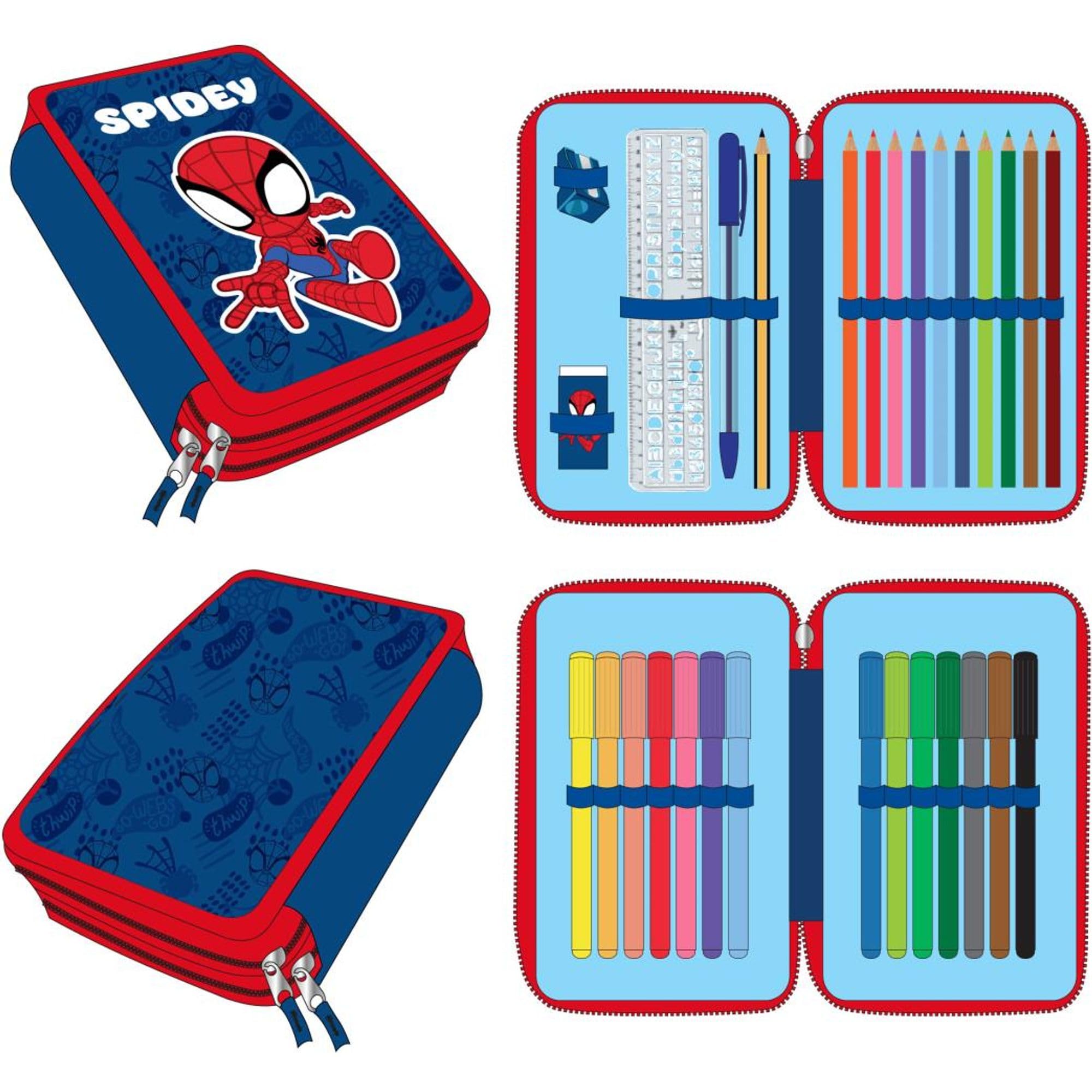 CERDÁ LIFE'S LITTLE MOMENTS Spidey Pencil Case with Accessories with Markers, Pencils and Pens | Children's School Case with Marvel Design, Spidey, 12.5x19.5x4.5 cm, Licence