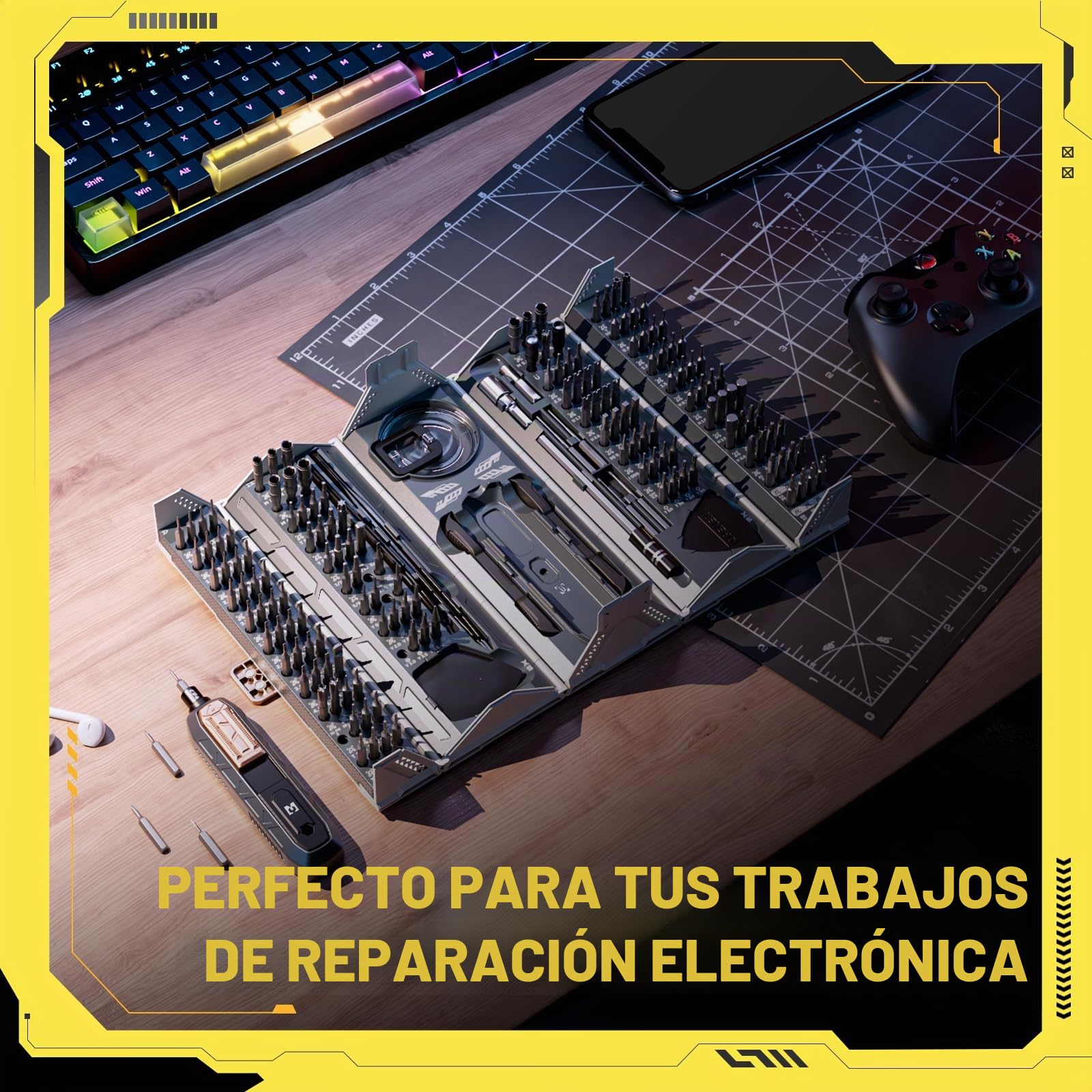 180 en 1 Kit Destornillador de Precisión, Mini Caja de Herramientas Mecánica 148 Puntas de Destornillador Magnéticas con Torx, Phillips, Triángulo, Para Teléfono, Portátil, Gafas, Cámara
