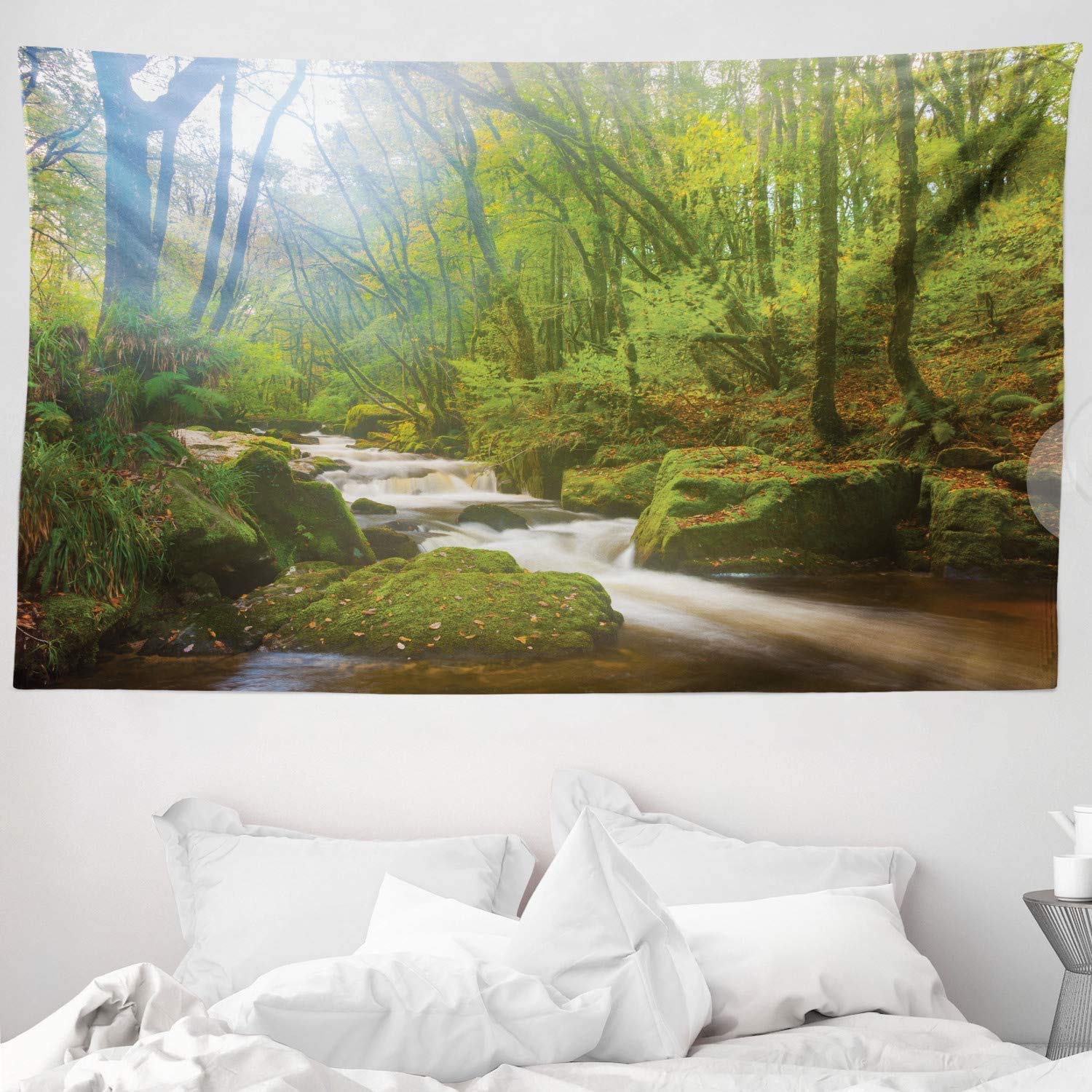 ABAKUHAUS Arazzo Bosco Incantato 230x140 Cm - Tappeto Parete Foresta Per Camera E Soggiorno - Foto 12