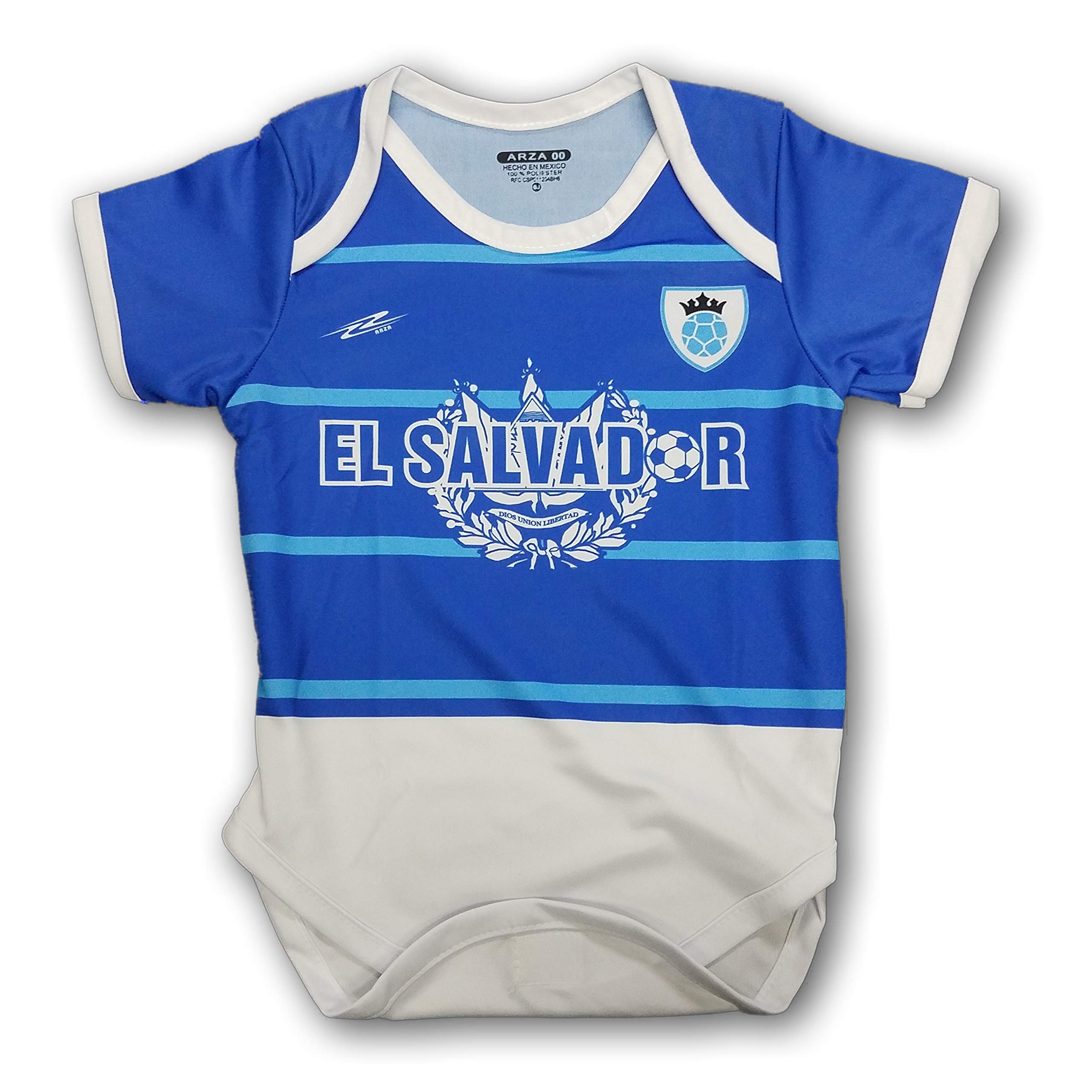Arza Sports El Salvador Soccer Baby Outfit Onesie Mameluco Blue, White, 6-12 Months