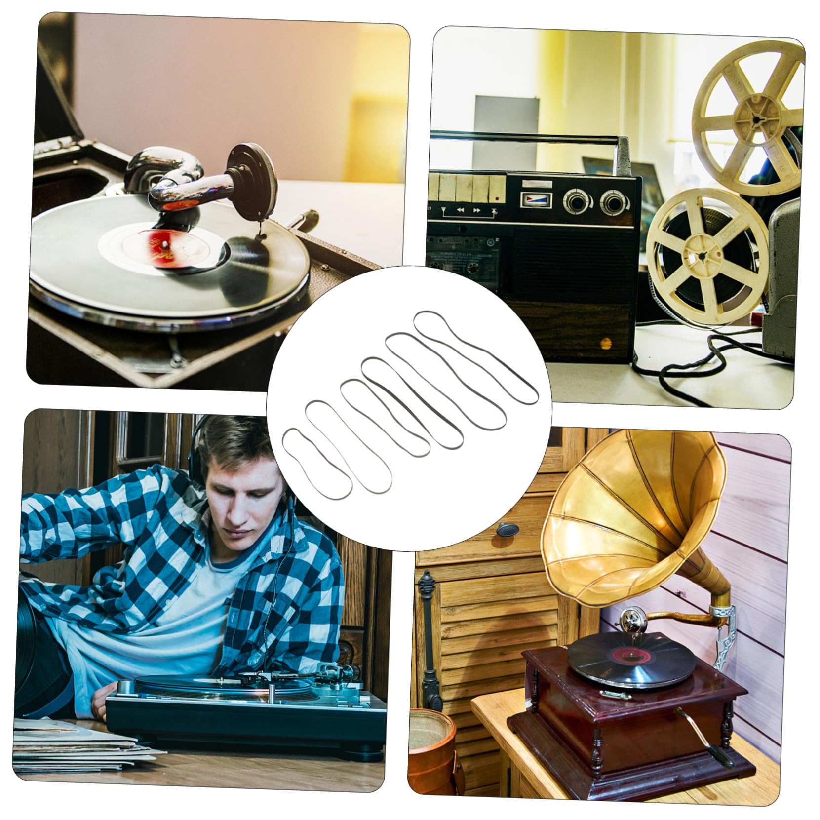 OSALADI 12pezzi Cinghia Di Ricambio Per Giradischi Per Riproduttori Vinyl e Registratori Alta Resistenza e Basso Rumore Compatibile Con Dispositivi Trasmissione Cinghia Esperienza Di