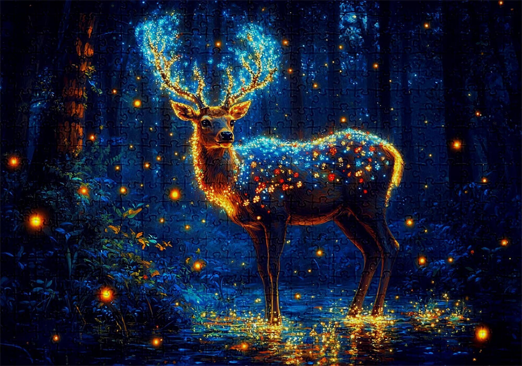 Puzzle 3000 elementów leśnych puzzle dla dorosłych jeleń 122 x 81 cm Unikalne rzemiosło klasyczne 3D Drewniane układanki do rodzinnych gier aktywnych, układanka do samodzielnego wykonania nawet do