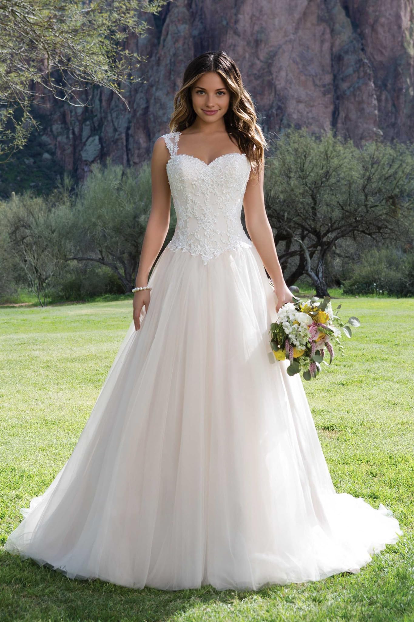 JAEDEN A-Linie Brautkleider Damen Prinzessin Hochzeitskleider Schlichte Standesamtkleider