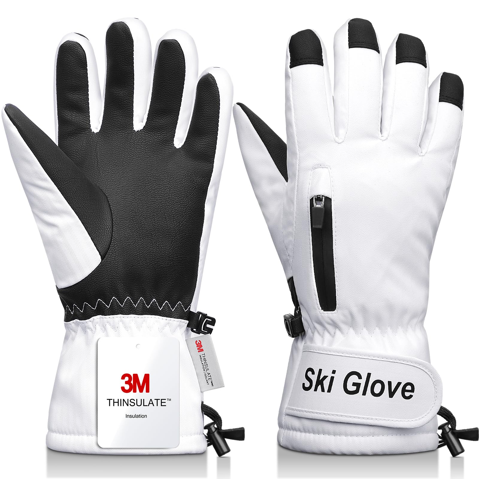 Warm and Breathable Snow Gloves - Waterproof and Anti-Slip Ski Gloves for Boys &amp; Girls, Men &amp; Women