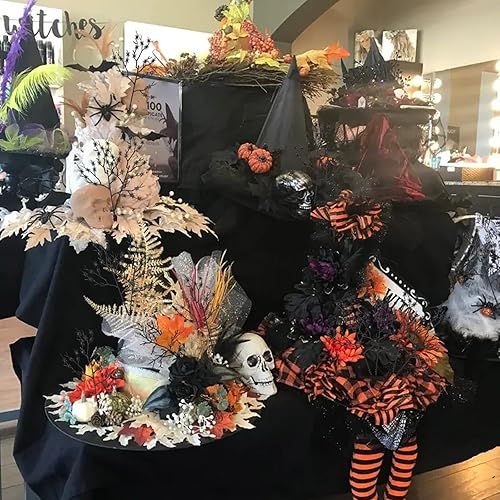 Miniatura 4 de 6 ramos de arañas negras de Halloween, tallos de arañas artificiales negras, ramas de arañas de plástico de 11 pulgadas con tallos largos, púas