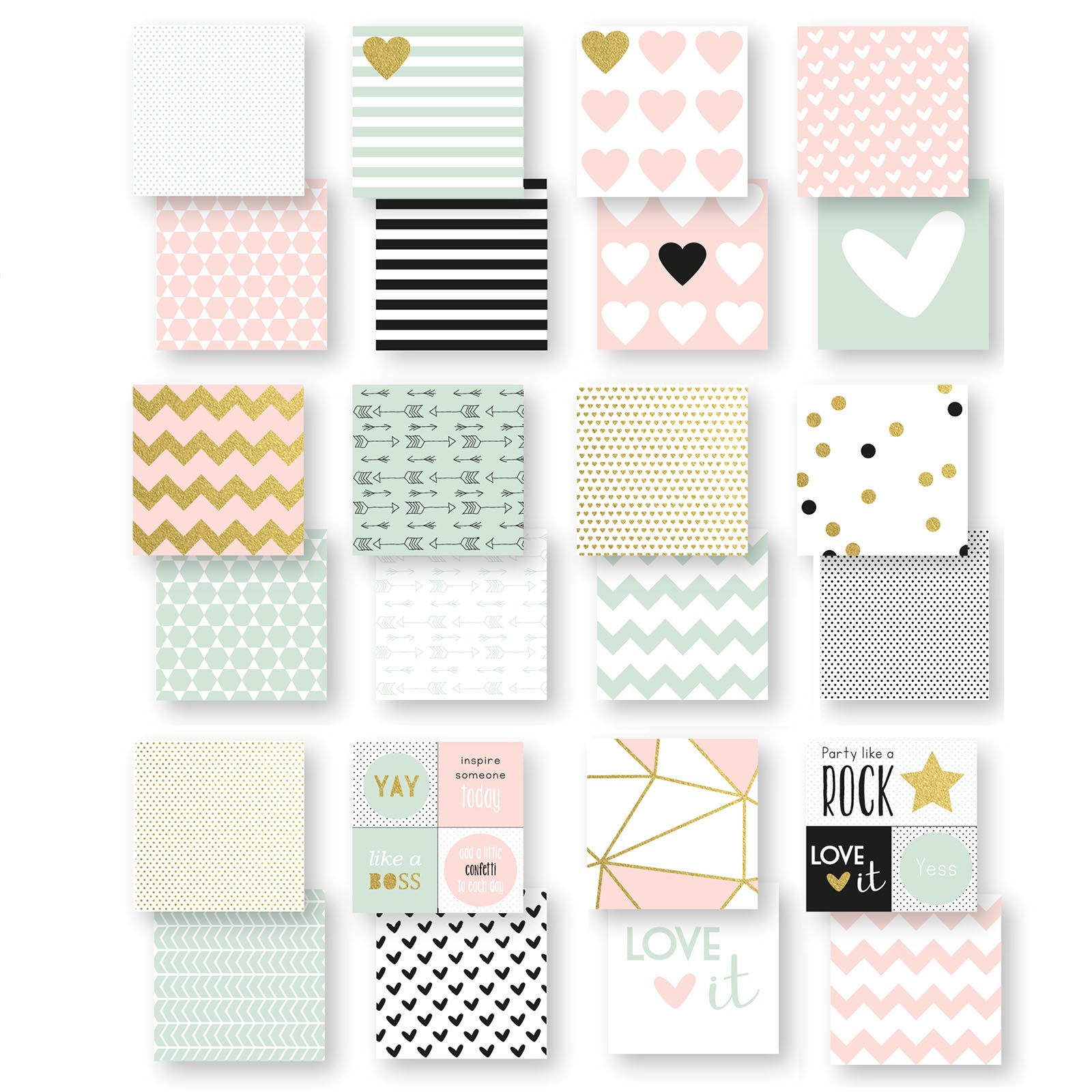 Vaessen Creative Love It Collection, Cardstock 6x6", 24 Sheets Double Sided Paper