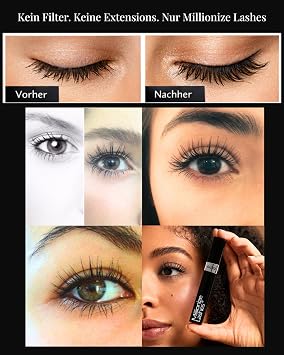 Eyelash Serum & Eyebrow Serum 2-in-1 - Nunu Millionize Lashes - Eyelash Growth & Eyelash Care - Long & Dense Eyelashes - Full Brows - Lash Serum & Brow Serum - Sensitive - Vegan - Made in Germany