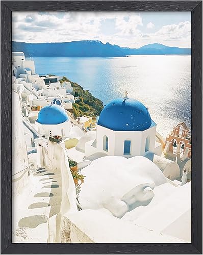 Miniatura 177 de Axeman Marco para póster de 18 x 24 pulgadas con paspartú para 16 x 20 pulgadas, marco de fotos de madera maciza de roble con vidrio templado, marco