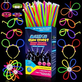 Bracelets Fluorescents Lumineux, 230 Party Pack 100 Bâtons Fluo & 130 Connecteurs Faire des Lunettes Colliers Balles Boules pour Enfants Adultes, Décorations de Noël Cotillons Nouvel an 2026