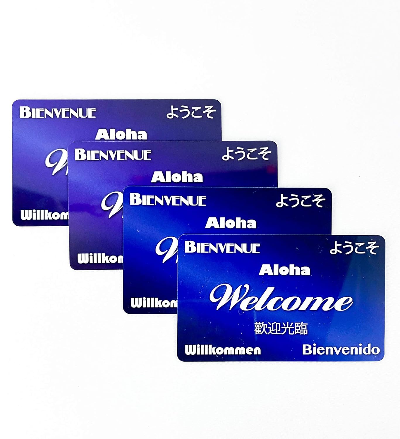 FrontDesk Supply Blue RFID Hotel Key Cards (MF1k) 13.56MHz Multilingual Welcome Design (Set of 500)
