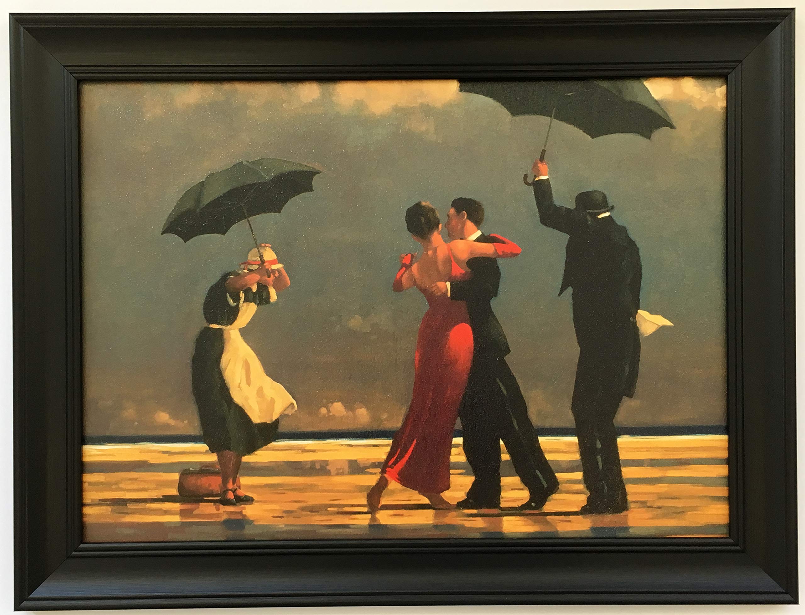 Amanti Art The Singing Butler Jack Vettriano Black Wood Framed 19.25-in