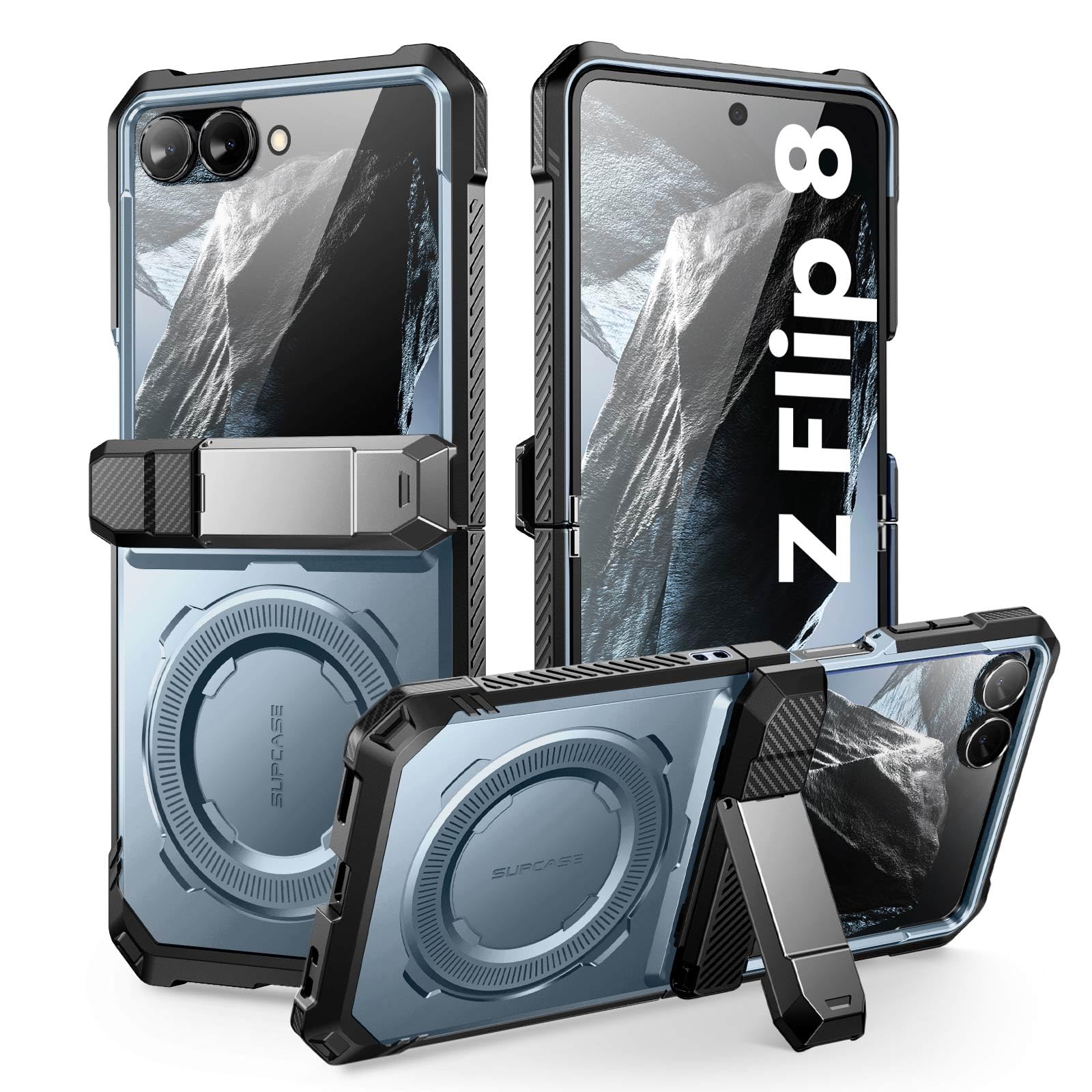 SUPCASE Funda Magnética para Samsung Galaxy Z Flip8 Case con Soporte,Azul