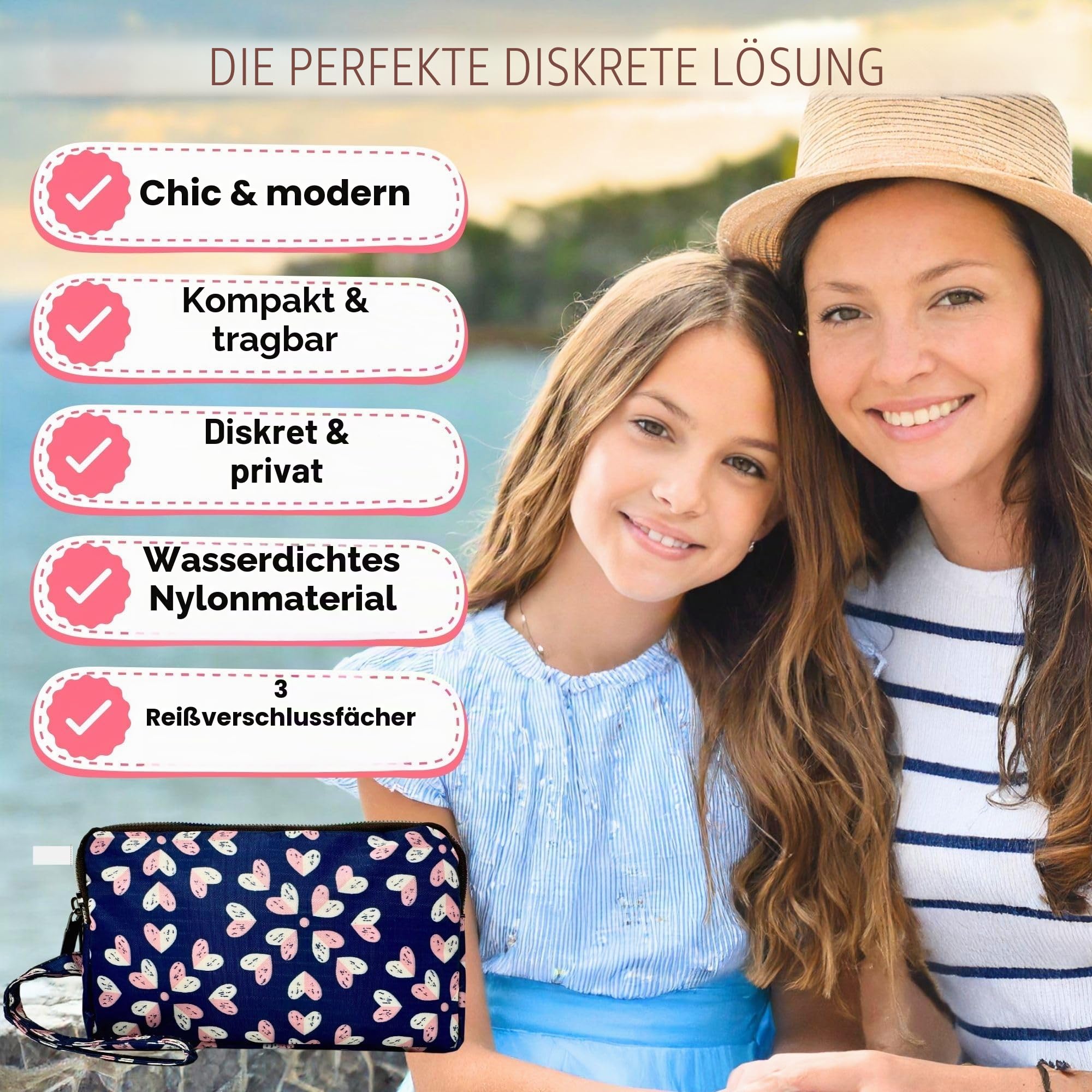 Mark and Lola's First Period Pal Pack to Go Kit | 26-teiliges Set für die erste Periode für Tweens | Teen Periode Kit | Diskrete Periode Tasche, Pads, Slipeinlagen, Perioden Kits für Tweens 10-12