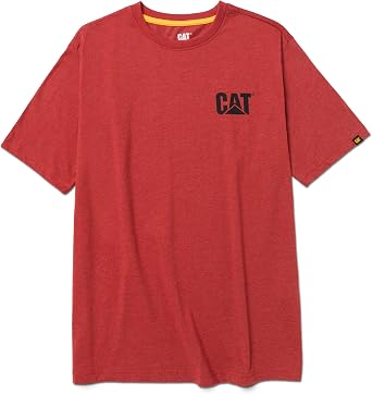 CAT Mens Trademark T-Shirts with Shape-Retention Rib Trim Spandex, Tagless Neck, and Cat Logo on Left Chest