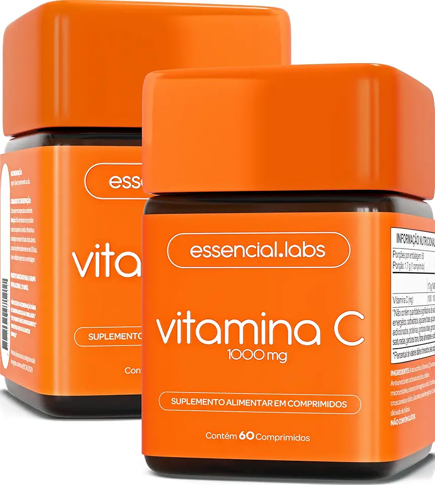 02 POTES DA VITAMINA C 1000mg - FÓRMULA 100% PURA E CONCENTRADA - 120 DOSES