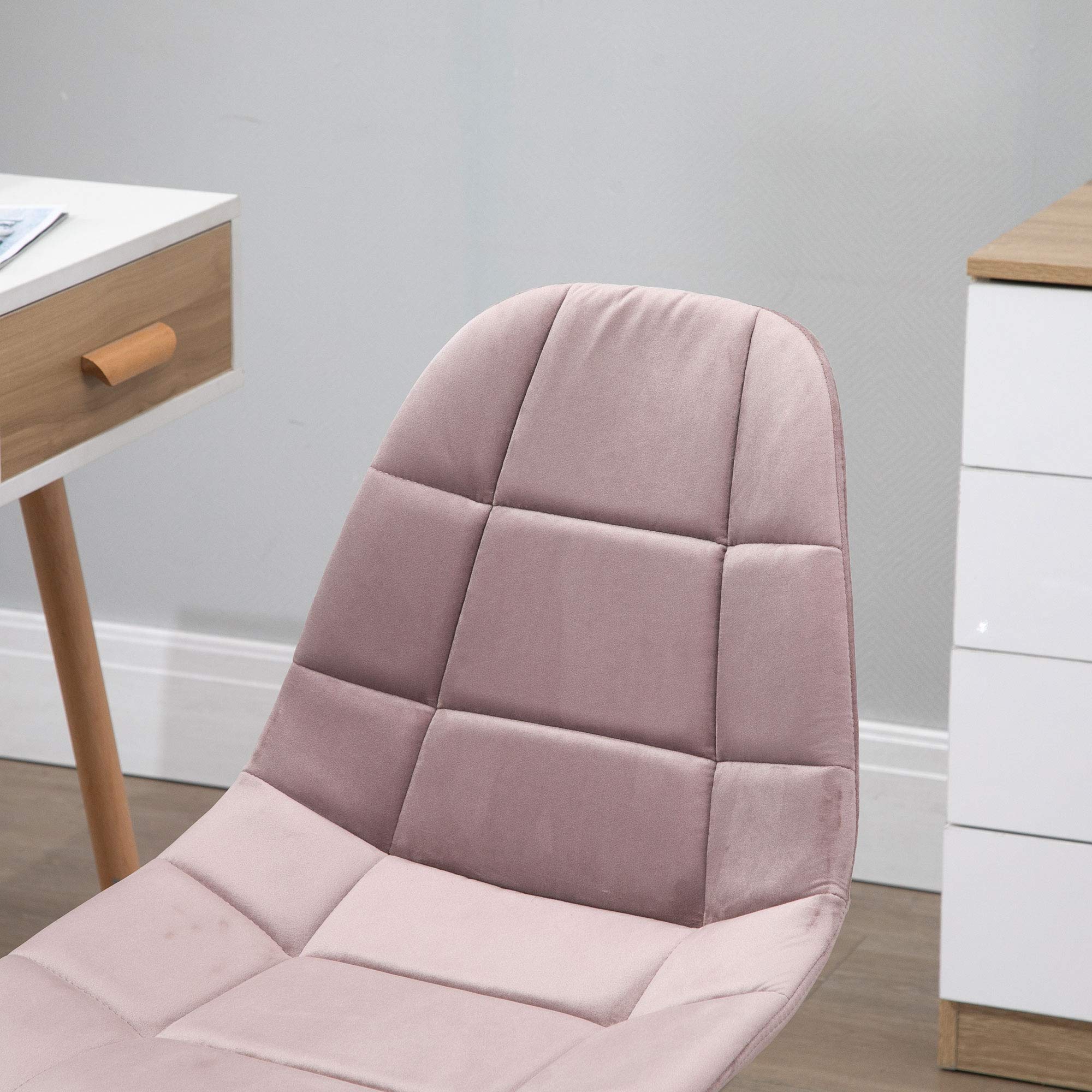 Vinsetto Sedia da Ufficio Girevole Ergonomico, Regolabile, Rosa