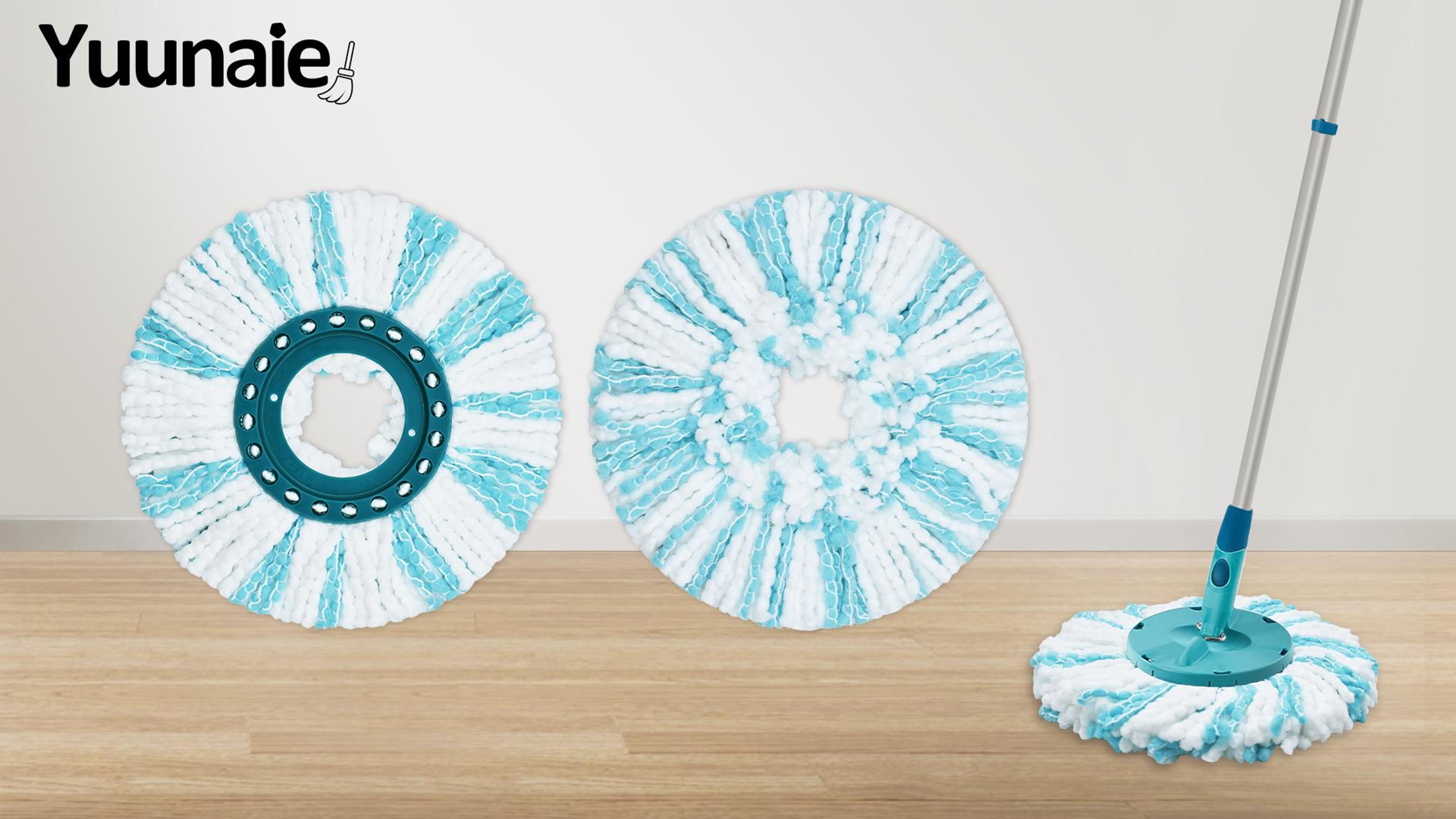 2 Testine Di Ricambio In Microfibra Per Mocio Leifheit Clean Twist Disc, Assorbenti E Compatibili, Lavabili In Lavatrice