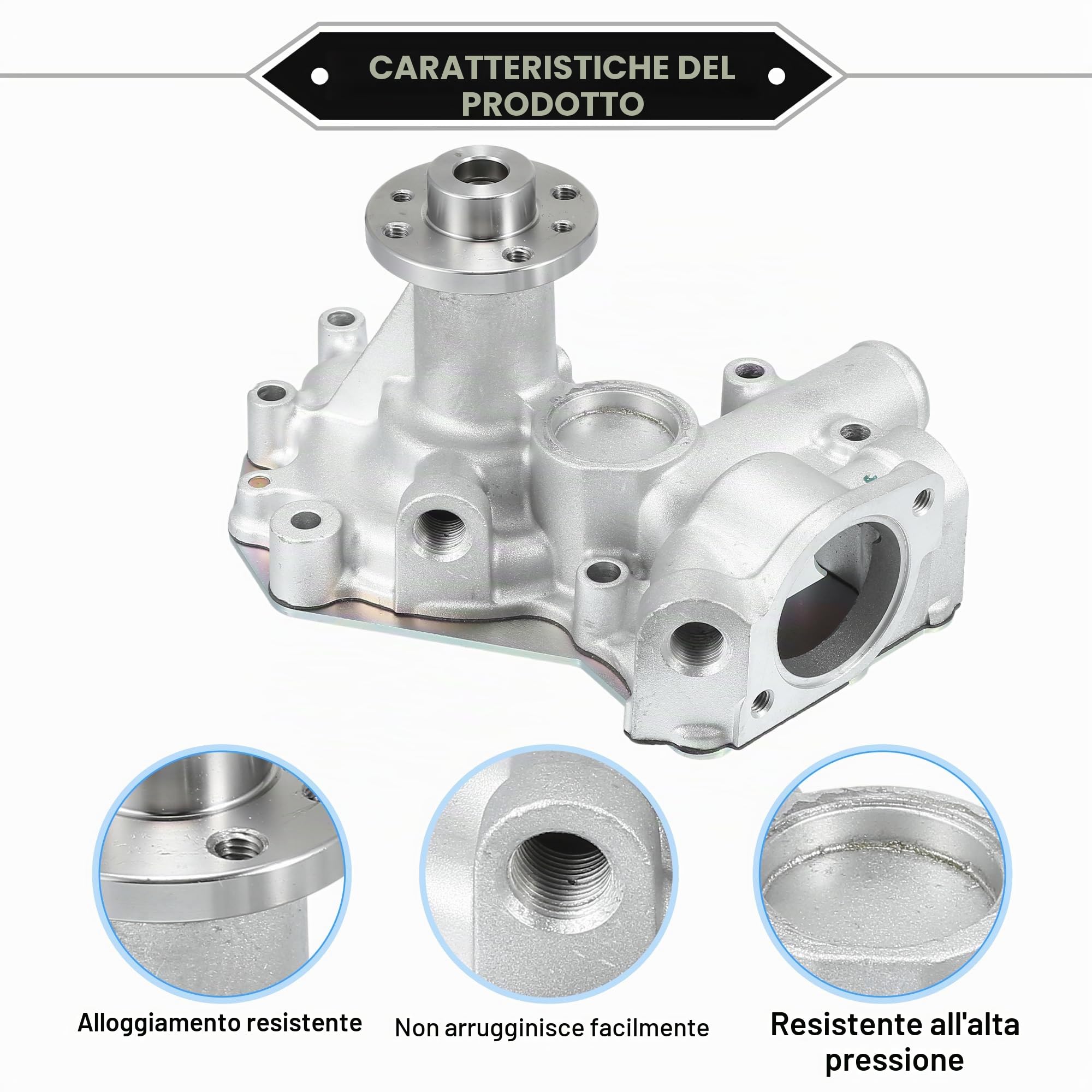 Kit Pompa Dell'Acqua Per BMW X5 20-23 1Pc | Metallo, Tono Argento, Anteriore, Per Motori 3LD2 4LB1 4LC1 4LE1 4LE2, 2 Guarnizioni, Nuovo