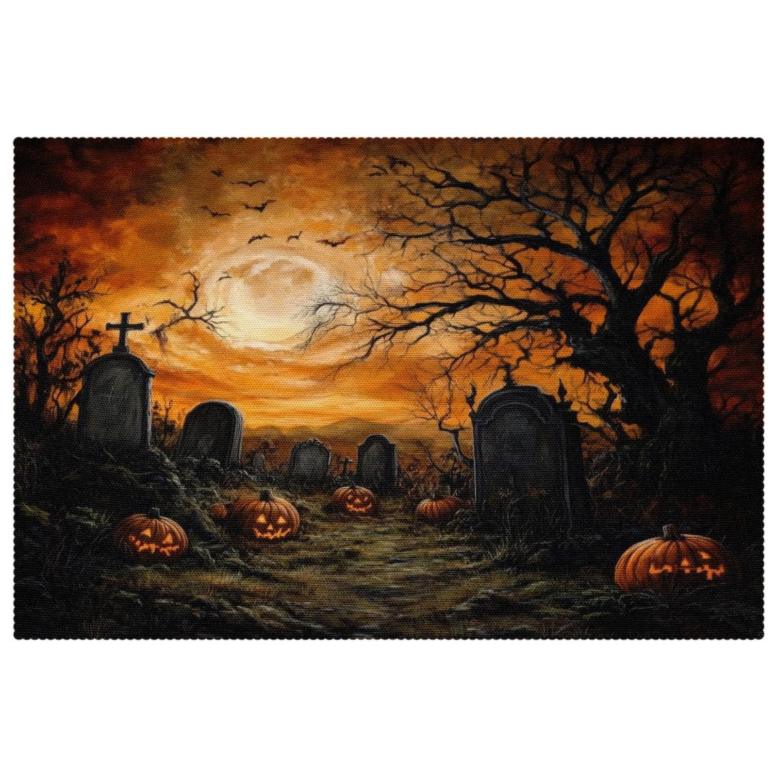 Set de table antidérapant et résistant à la chaleur motif Halloween