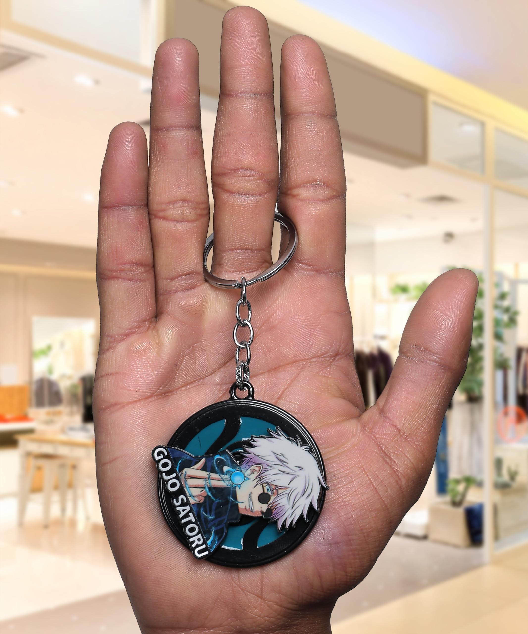 Anime Rotating Metal Keychain � Durable 360� Spin Key Ring for Anime Fans, Premium Alloy Key Holder for Bags & Keys (Gojo Cool) - Image 2 thumbnail