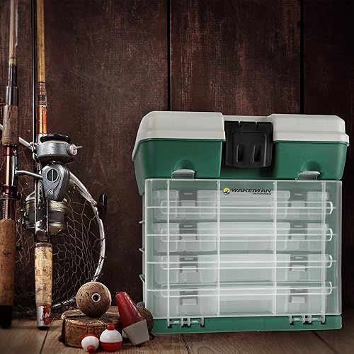 Miniatura 4 de Wakeman - Organizador de caja de aparejos de plástico duradero y suministros para manualidades Rosado,Verde,Azul