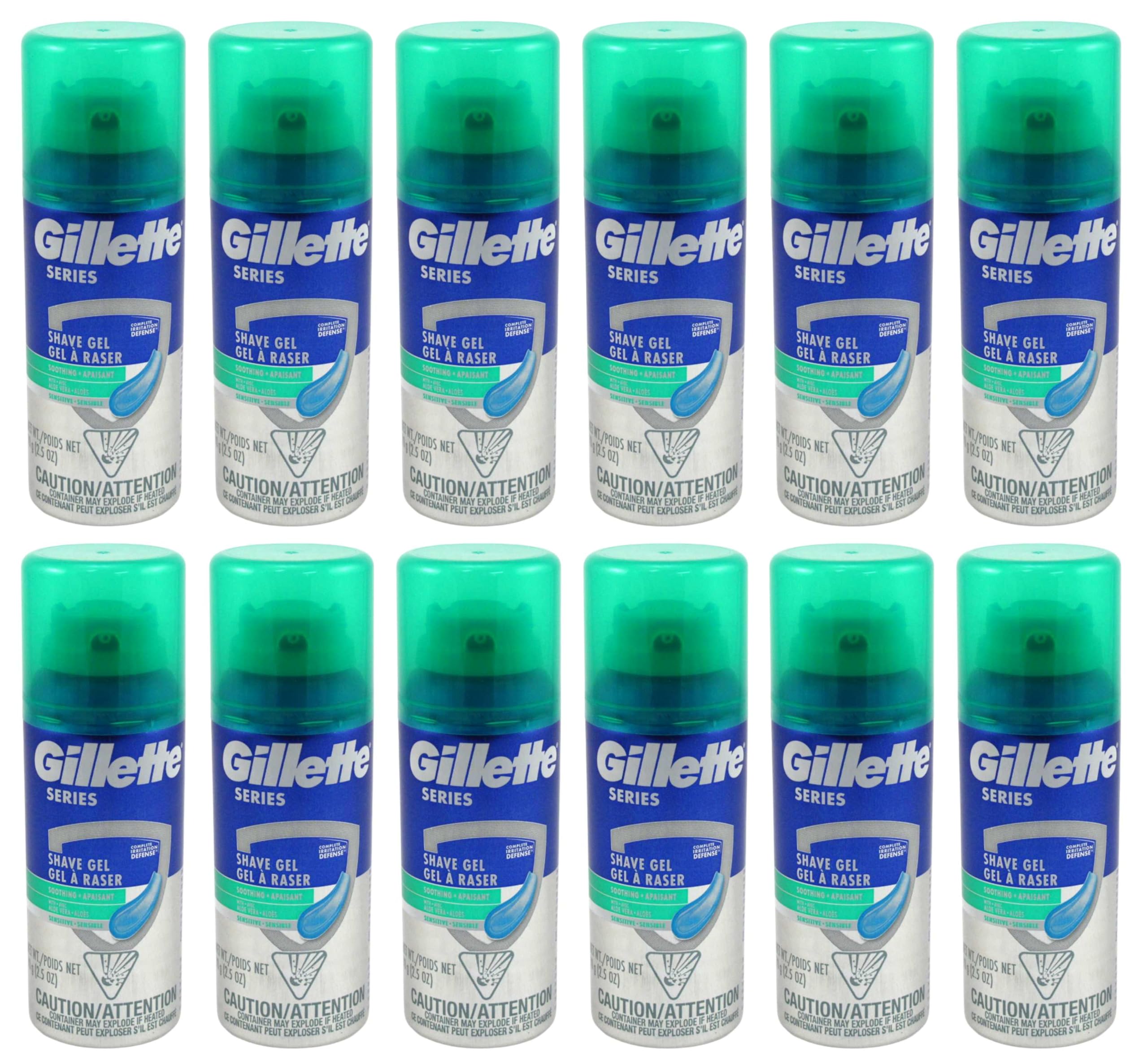 Gillette Series Shave Gel with Alo Vera Sensitive 2 5 Ounce 12 Pack