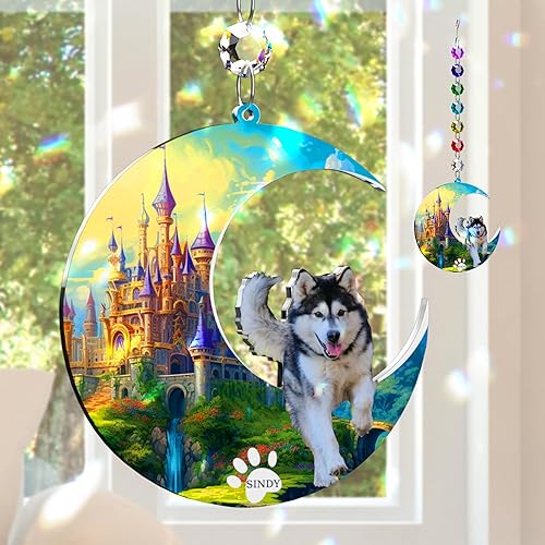 Miniatura 10 de Fanery Sue Regalos conmemorativos para perros por pérdida de perro, atrapasoles conmemorativo personalizado para mascotas con imagen, regalos