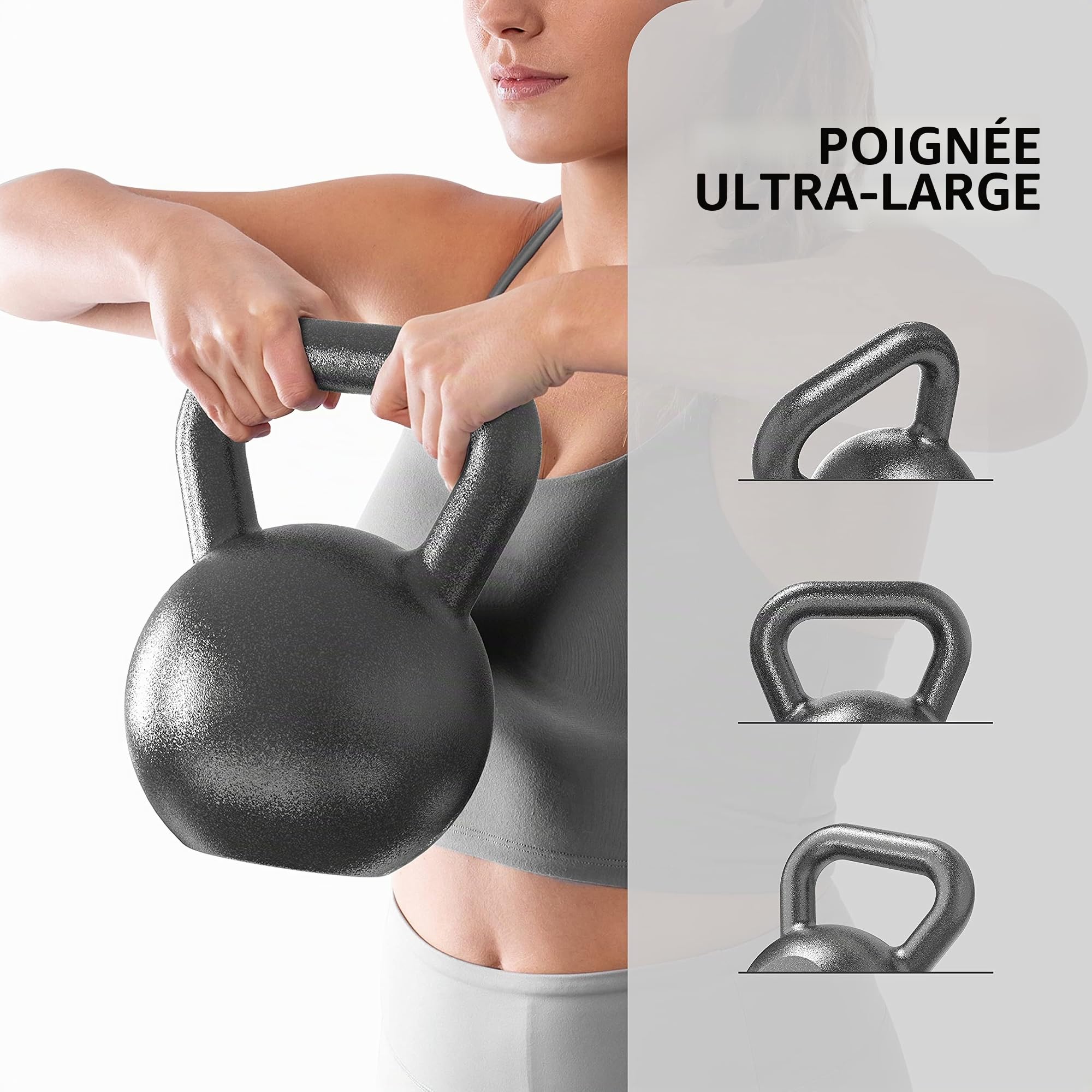 PROIRON Casting en Fonte Kettlebell Poids pour Home Gym Fitness et Musculation 20kg