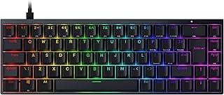DURGOD Hades 69 RGB Mechanical Gaming Keyboard | 65% Layout | USB Type C | Aluminium Chassis | Cherry Profile Doubleshot PBT | ISO UK Layout (Cherry Blue, Black)
