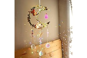 Moon Crystal Sun Catcher - Dream Catcher with Crystals for Good Luck