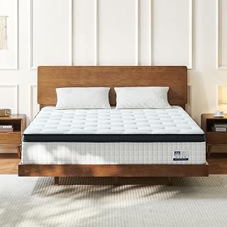 Vumece 12 Inch Queen Hybrid Mattress in a Box - Gel Memory Foam & 1000+ Pocketed Coils, Medium Firm for Back Pain Relief & Pressure Support