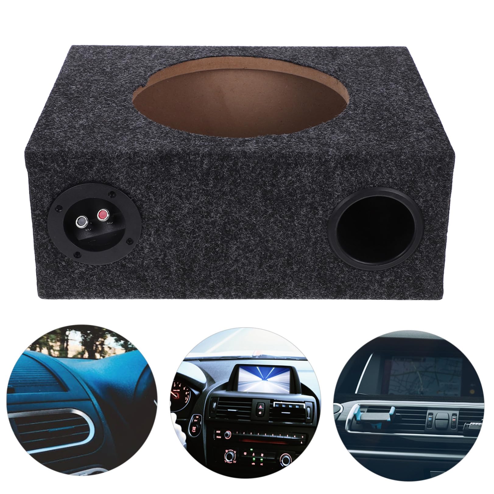 Cassa per Subwoofer per Auto da 10 Pollici Design Sottile e Materiale in Legno e Abs, Installazione Semplice per Interni Auto e Prestazioni Audio Migliorate