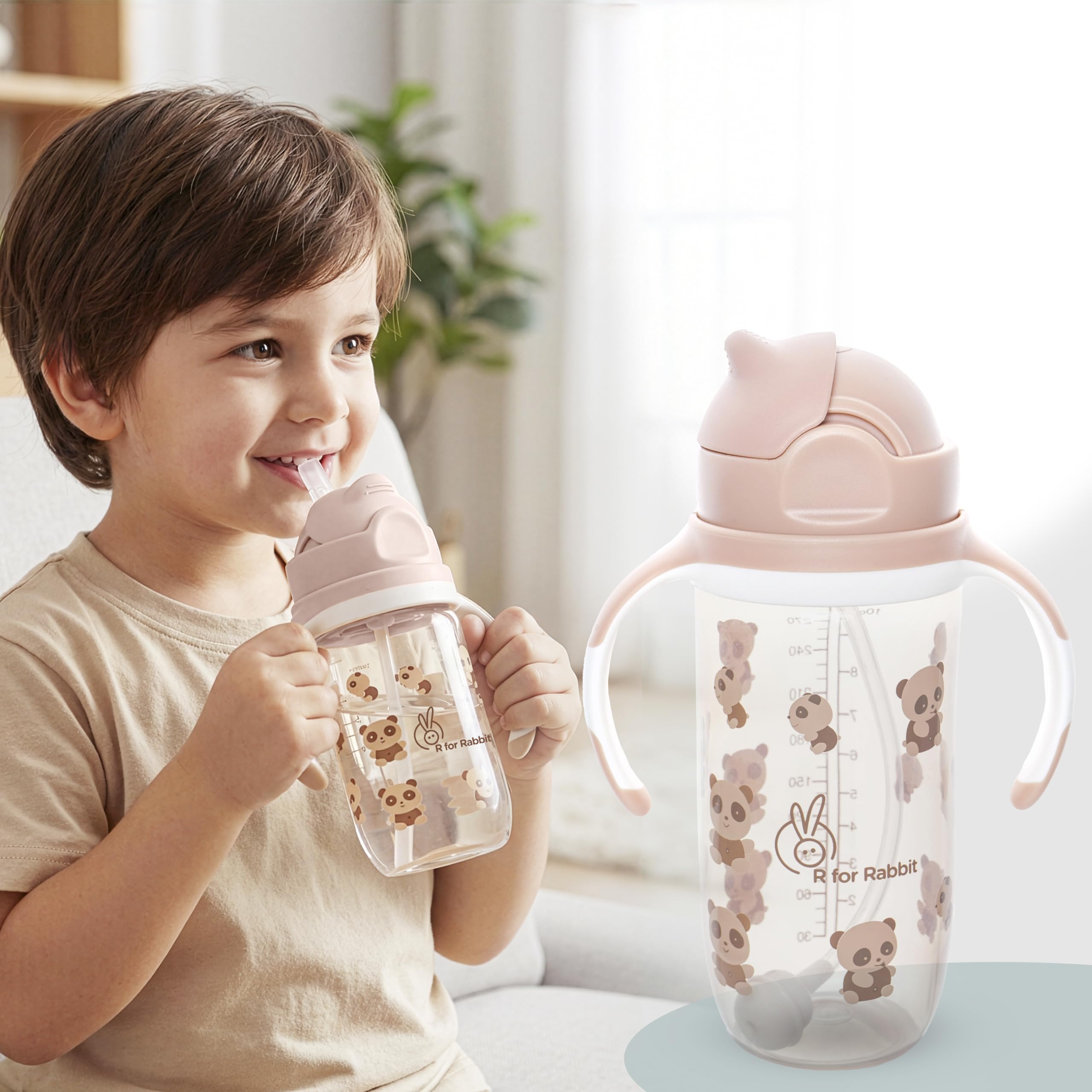 R for Rabbit Premium Bubble Sipper |10 fl oz | Anti Spill Sippy Cup with Soft Silicone Straw BPA Free & Non Toxic for Kids of 12+ Months - (300 ml Yellow)