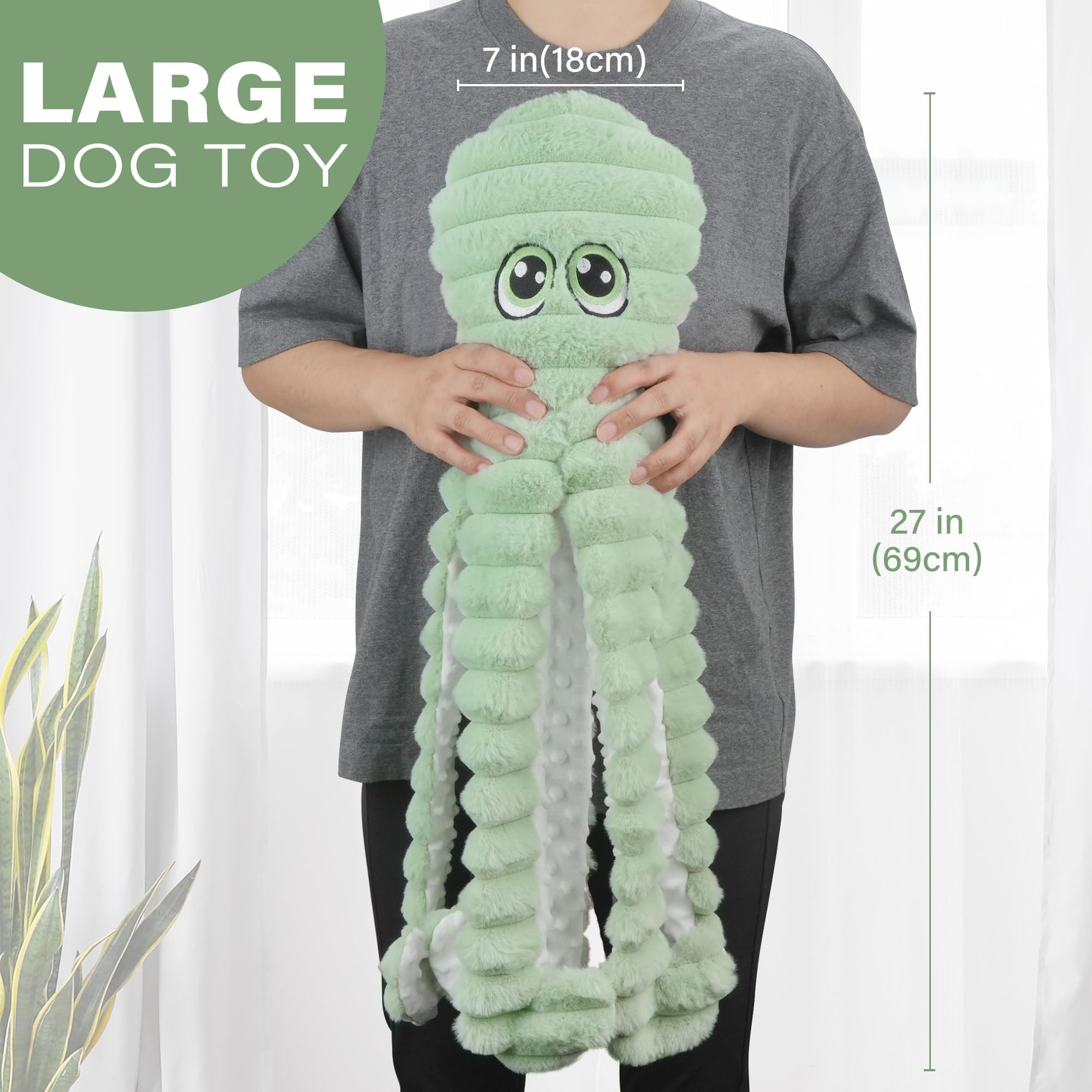 Prime Pets Dog Toys for Large Dogs 27” Extra Large Plush Octopus Dog Toy - Image 2