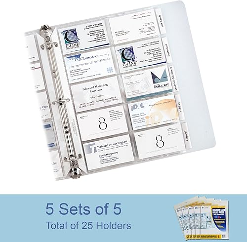Miniatura 3 de C-Line Páginas para tarjetas de visita, polietileno con pestañasinsertos, 20 tarjetaspágina, 11 x 9 pulgadas, 5 juegos de 5 páginas (61117-5)